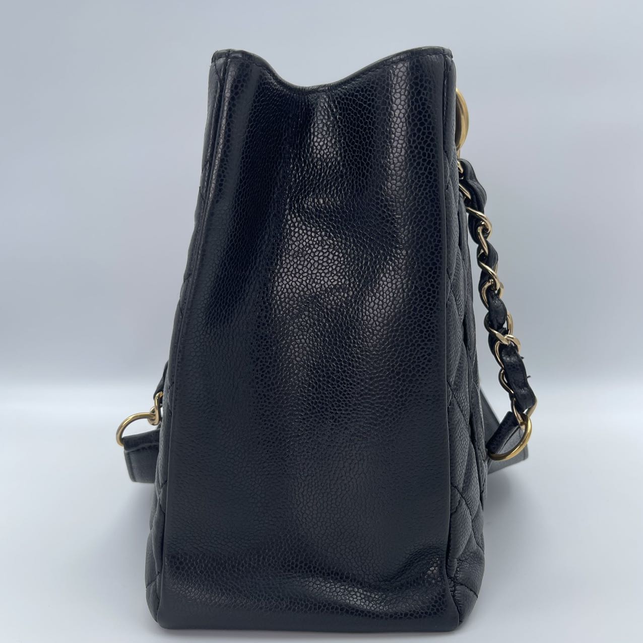 CHANEL Caviar Quilted Grand Shopping Tote (GST) in Black with Gold Hardware [Used]