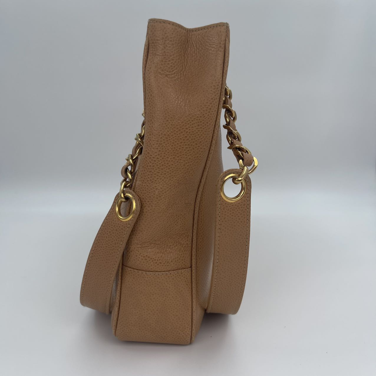 Chanel Beige Caviar Leather Tote Bag [Used]