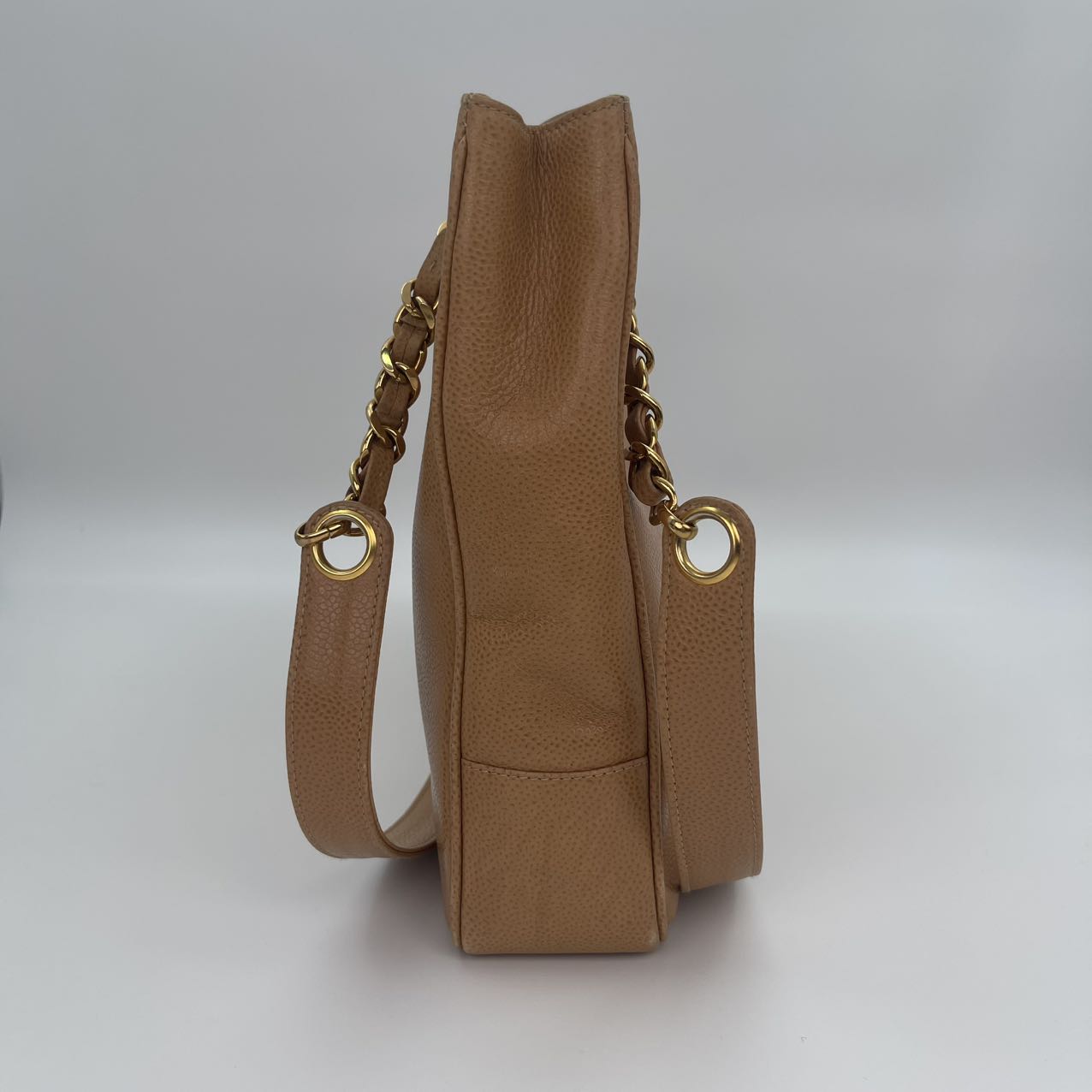 Chanel Beige Caviar Leather Tote Bag [Used]