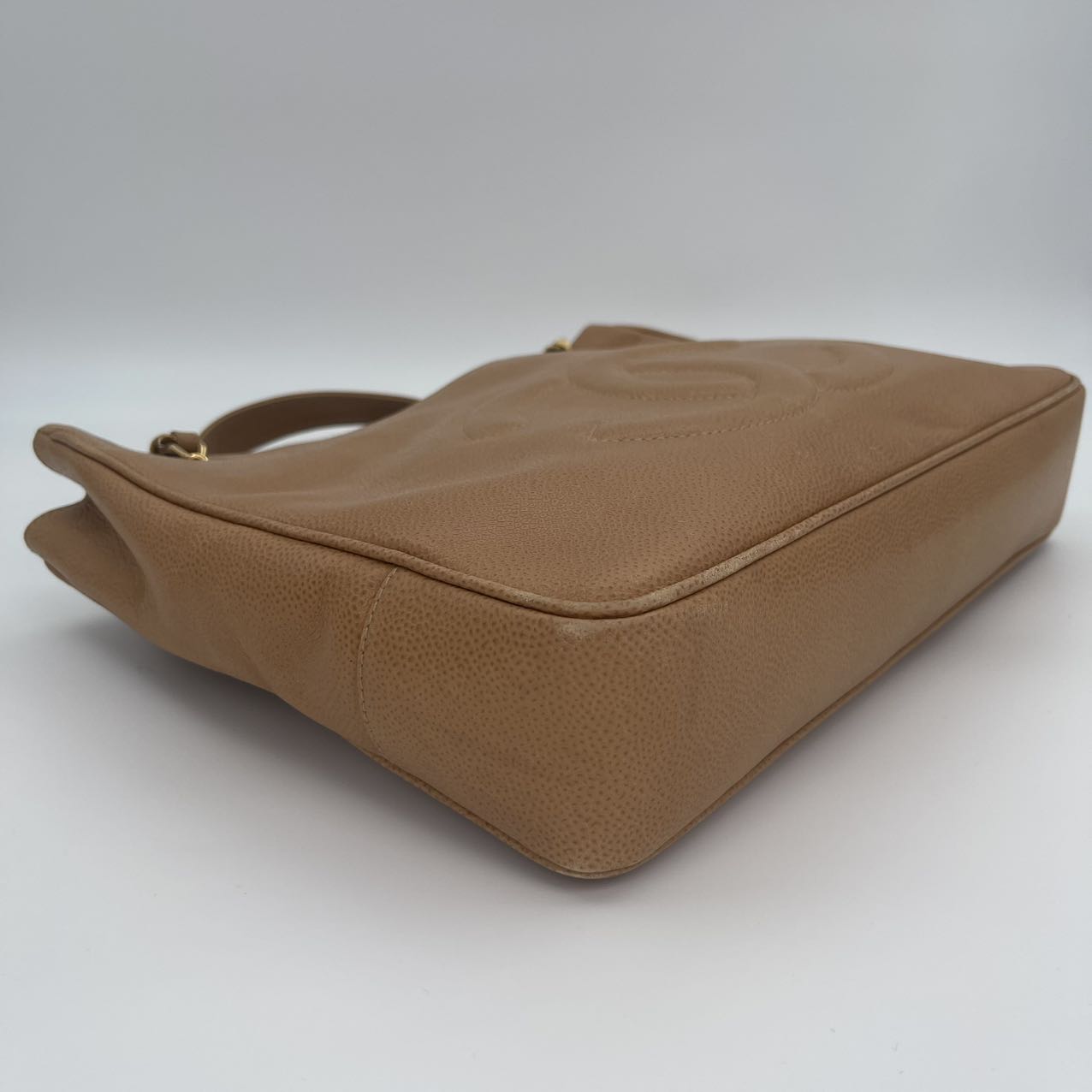 Chanel Beige Caviar Leather Tote Bag [Used]