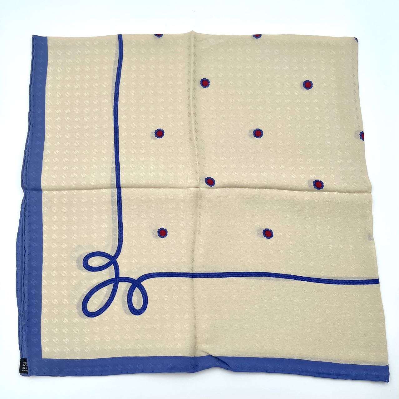 Chanel Silk Scarf 90×90 - White &amp Blue [Unused]