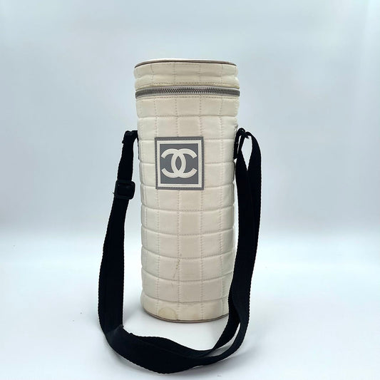Chanel Sports Line Nylon Crossbody Bottle Bag - White [Used]