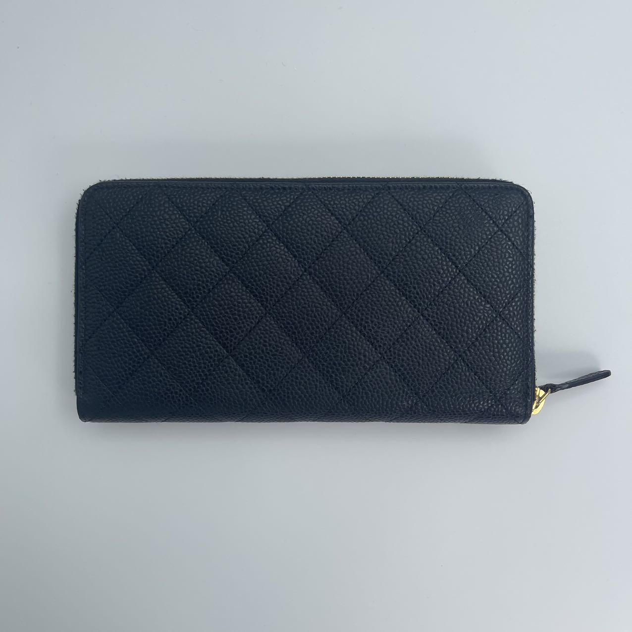 Chanel Classic Black Caviar Leather Long Wallet with Gold Hardware [Used]