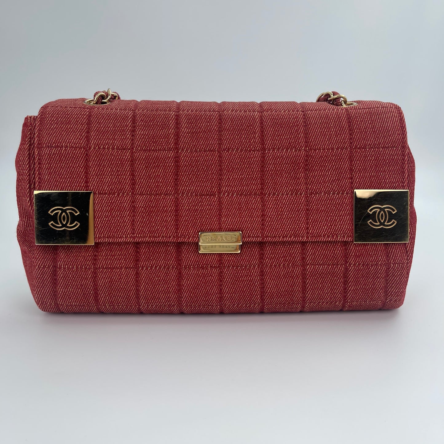 Chanel red chocolate bar denim[Used]