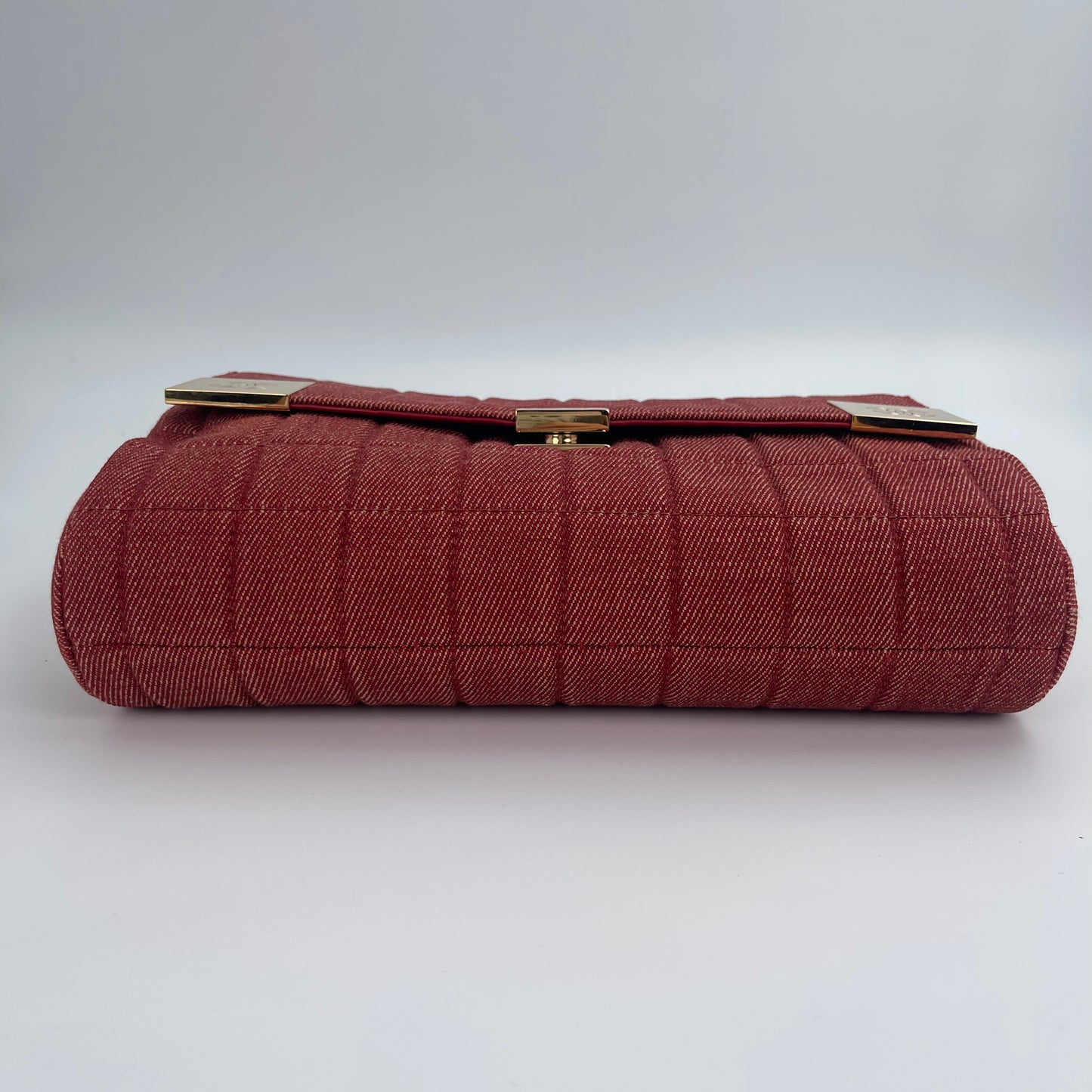 Chanel red chocolate bar denim[Used]