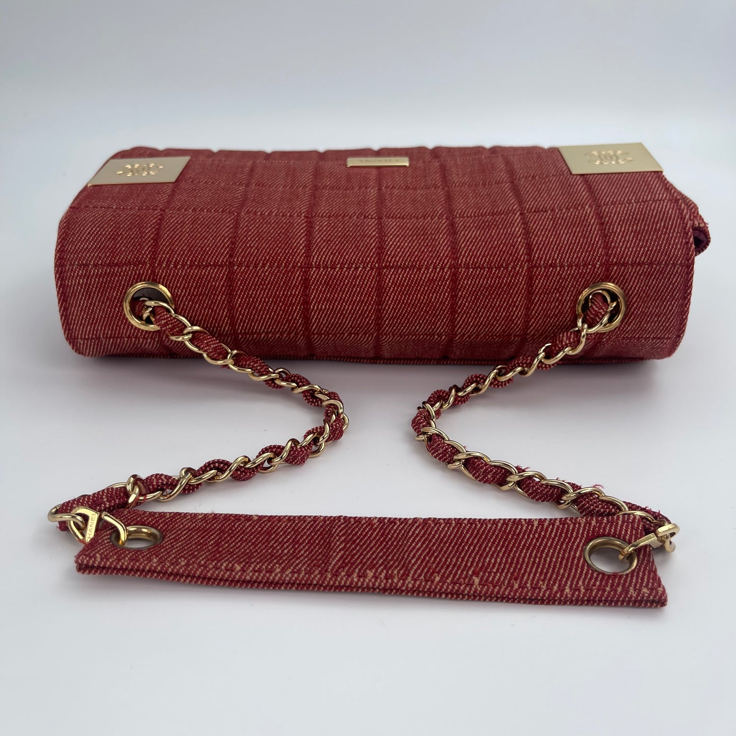 Chanel red chocolate bar denim[Used]