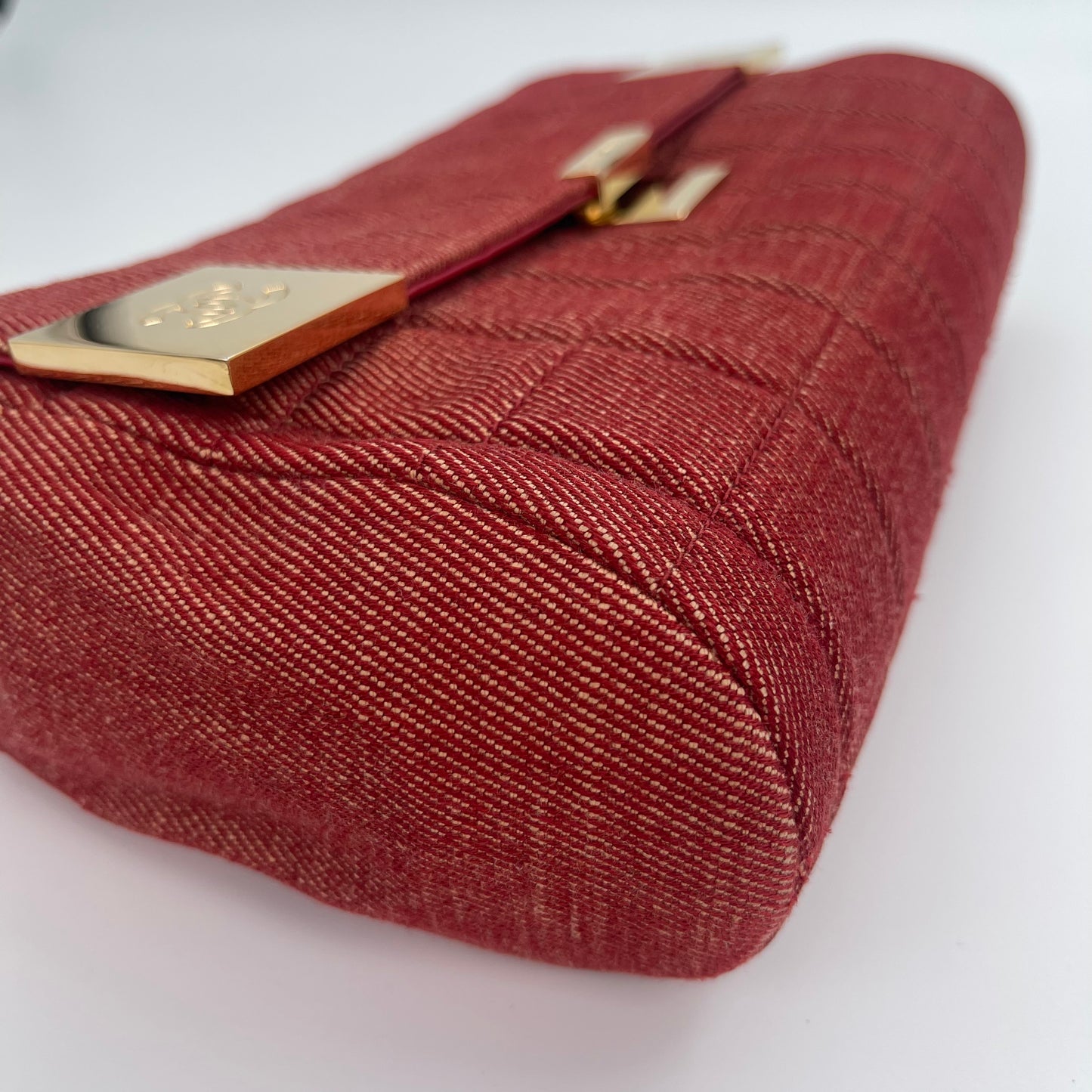 Chanel red chocolate bar denim[Used]