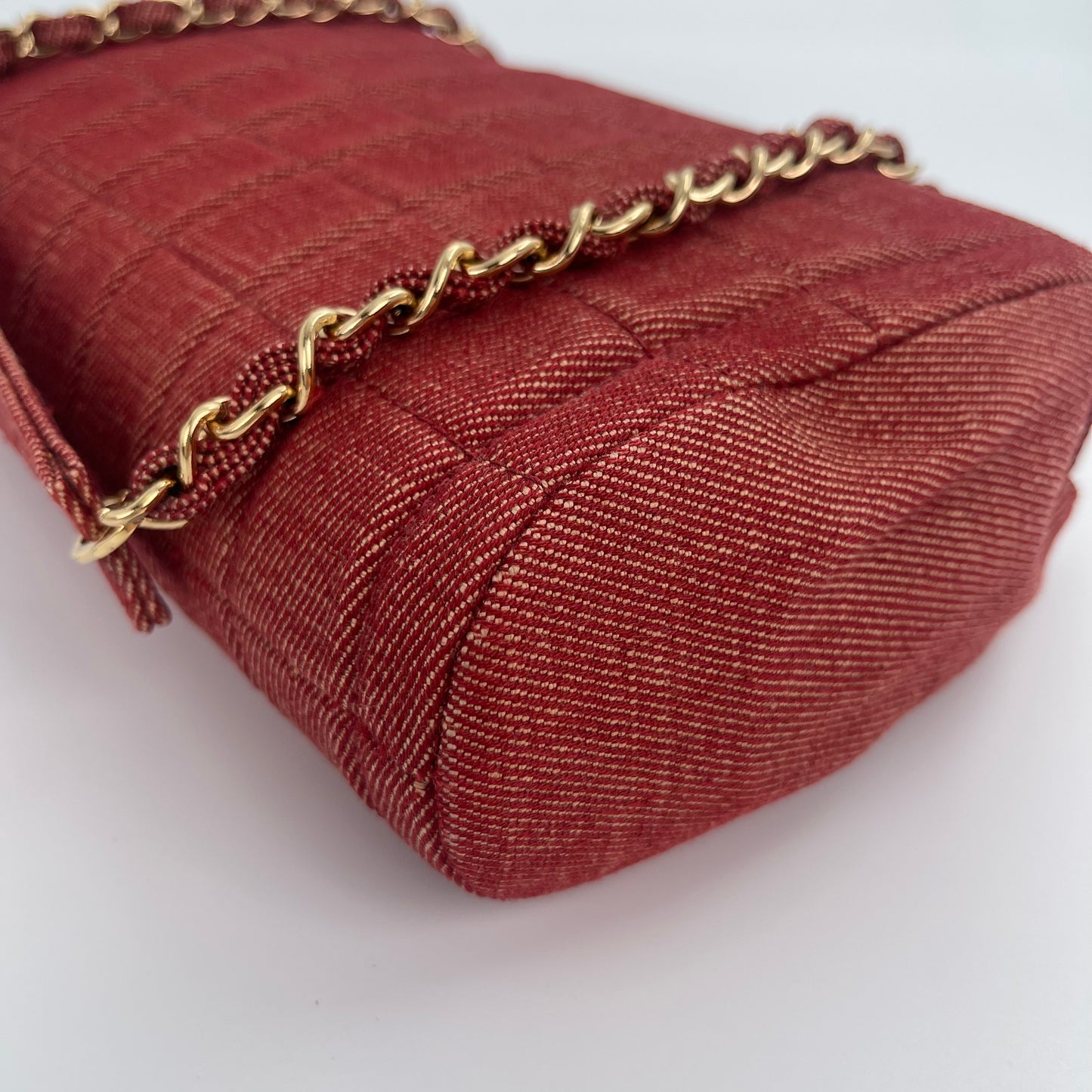 Chanel red chocolate bar denim[Used]