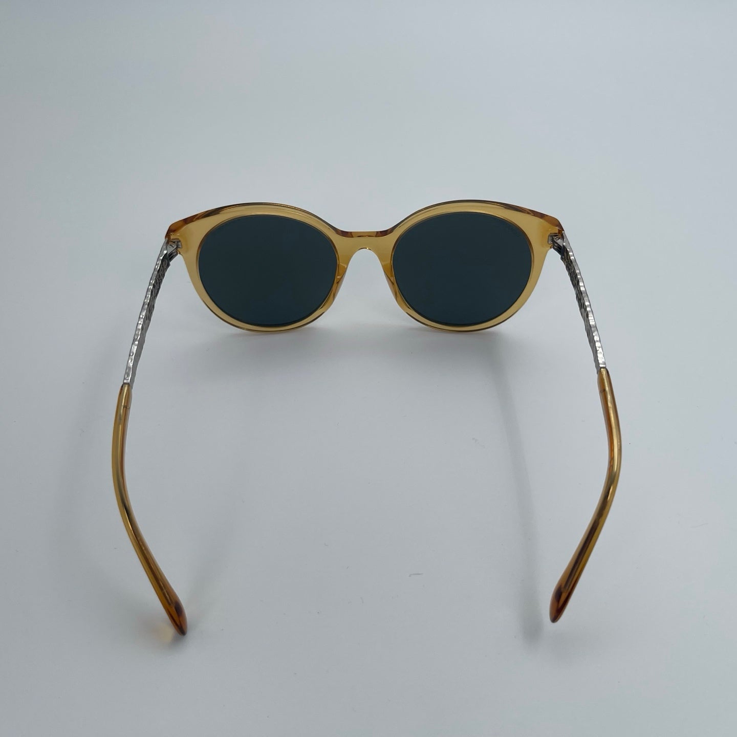 Chanel Sunglasses – Gold &amp; Silver Frame with Plastic Temples [Used]