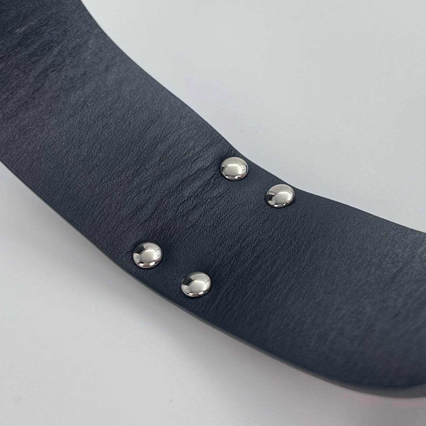 Chanel Coco Mark Leather Bangle Bracelet – Black & Silver [Used]