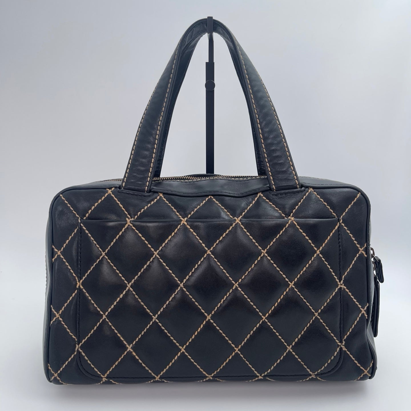 Chanel Wild Stitch Lambskin Handbag – Black & Gold [Used]