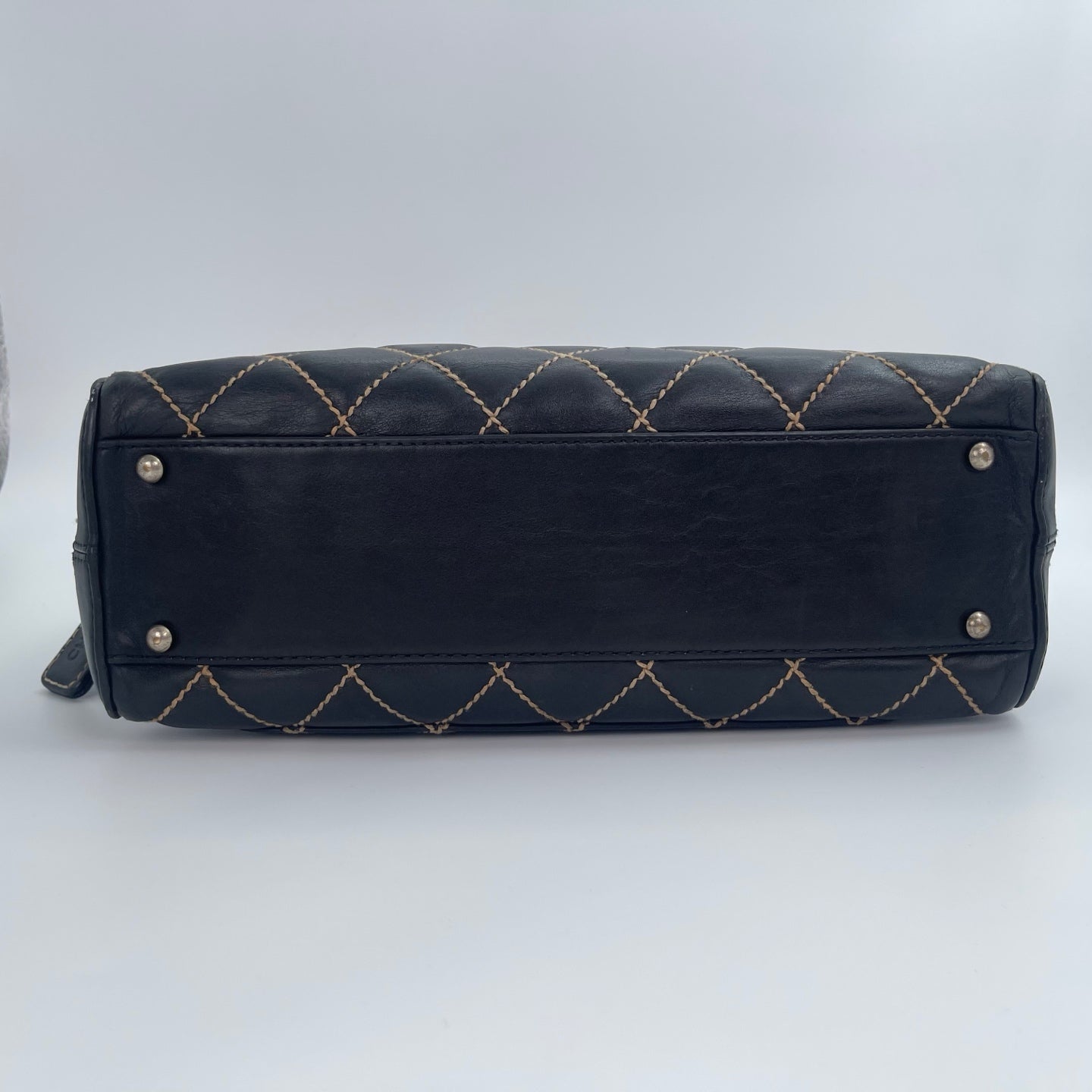 Chanel Wild Stitch Lambskin Handbag – Black & Gold [Used]