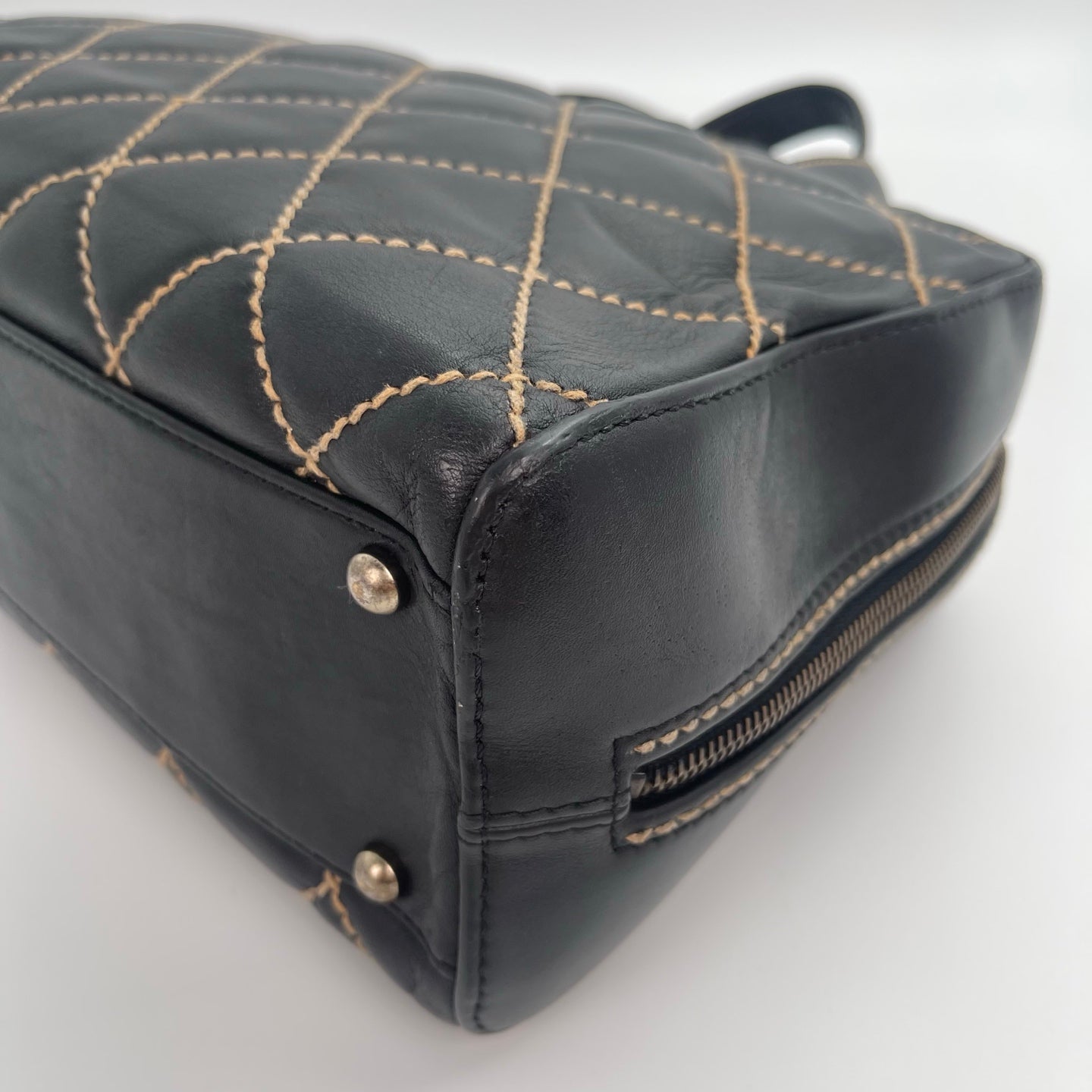 Chanel Wild Stitch Lambskin Handbag – Black & Gold [Used]