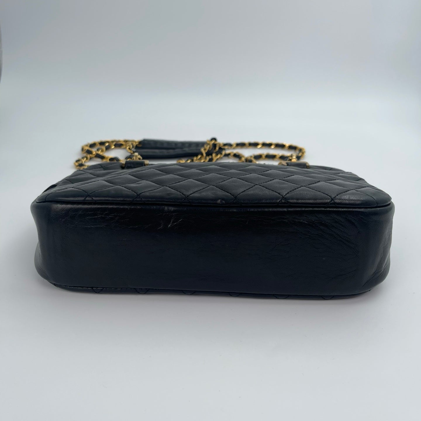 Chanel Quilted Camera Bag – Black Lambskin Leather [Used]
