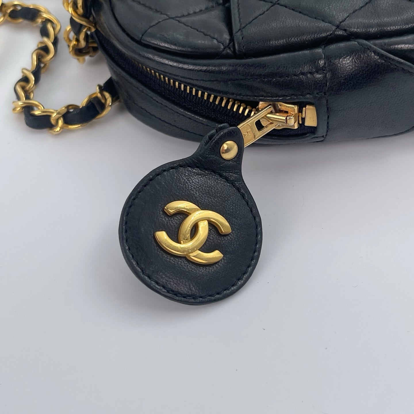 Chanel Quilted Camera Bag – Black Lambskin Leather [Used]