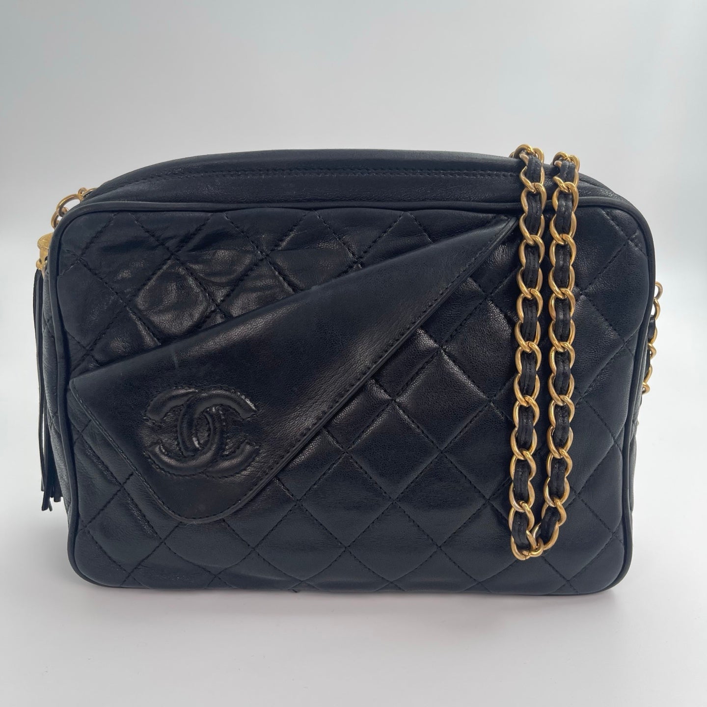 Chanel Camera Bag – Black Lambskin with Gold Hardware [Used]