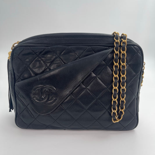 Chanel Camera Bag – Black Lambskin with Gold Hardware [Used]
