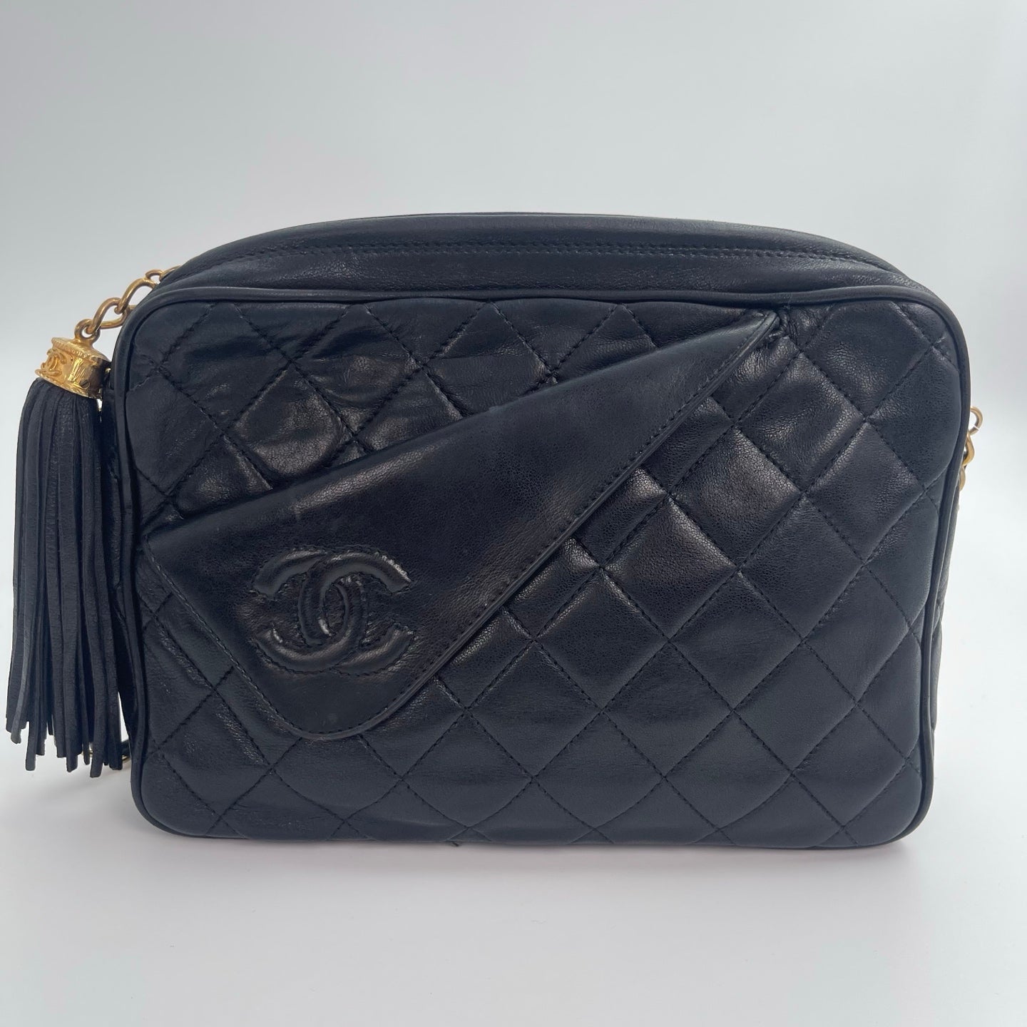 Chanel Camera Bag – Black Lambskin with Gold Hardware [Used]