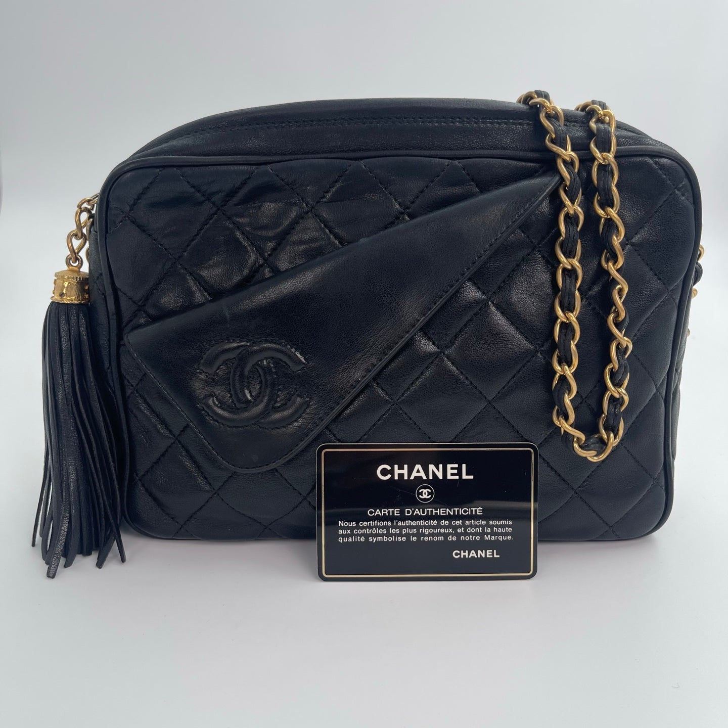 Chanel Camera Bag – Black Lambskin with Gold Hardware [Used]