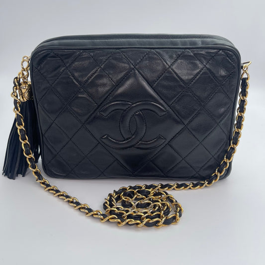 Chanel Camera Bag – Black Lambskin with Gold Hardware [Used]