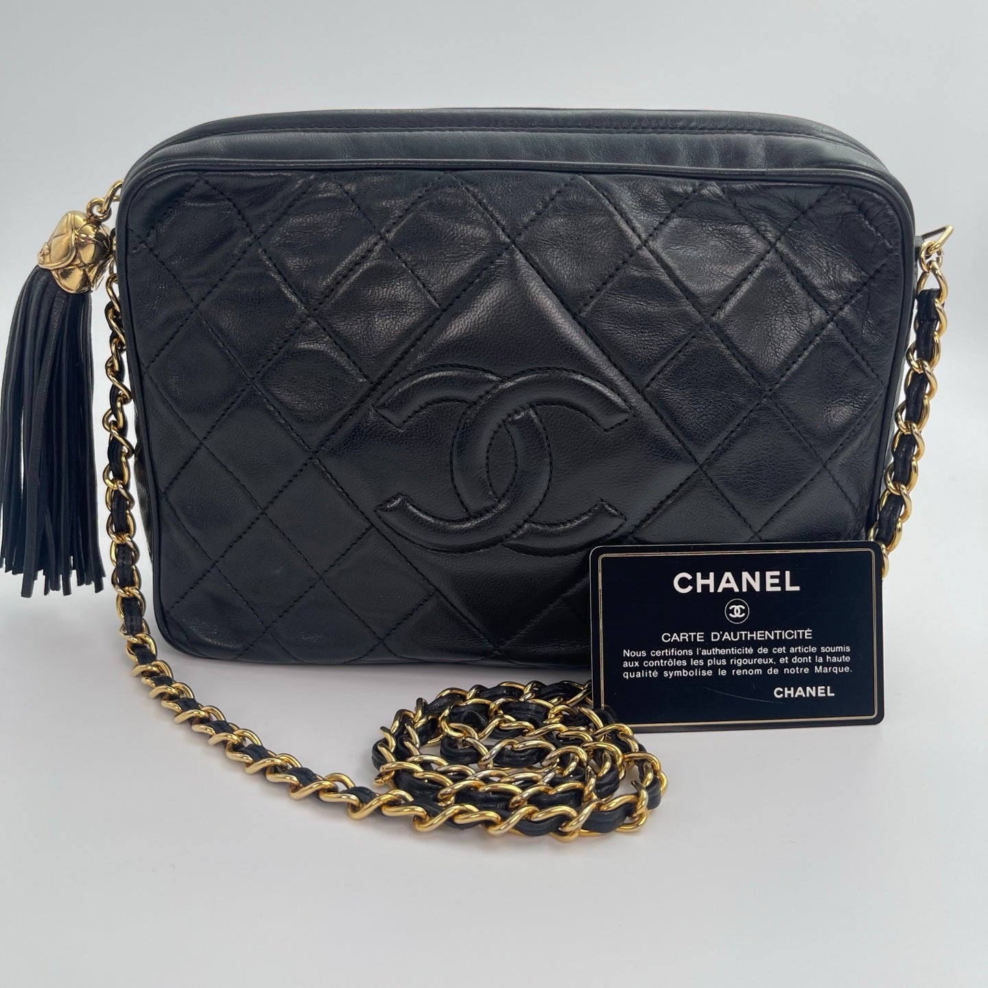 Chanel Camera Bag – Black Lambskin with Gold Hardware [Used]