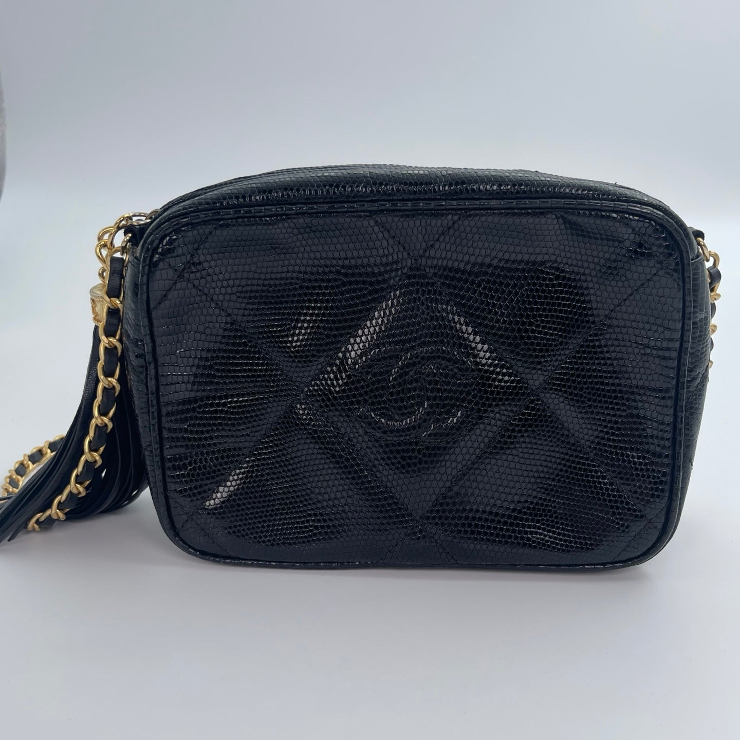 Chanel Camera Bag – Black Lizard Skin [Used]