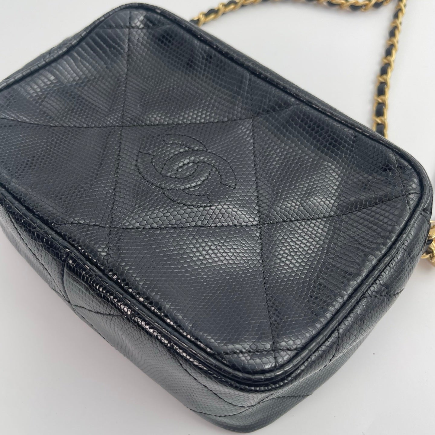 Chanel Camera Bag – Black Lizard Skin [Used]
