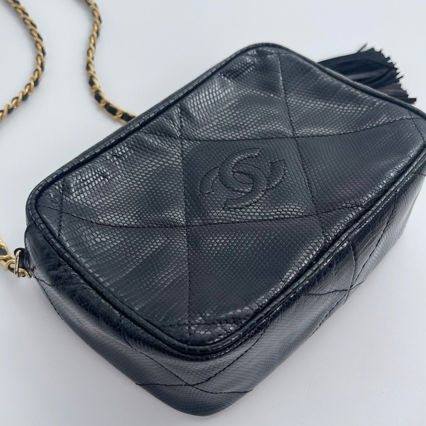 Chanel Camera Bag – Black Lizard Skin [Used]