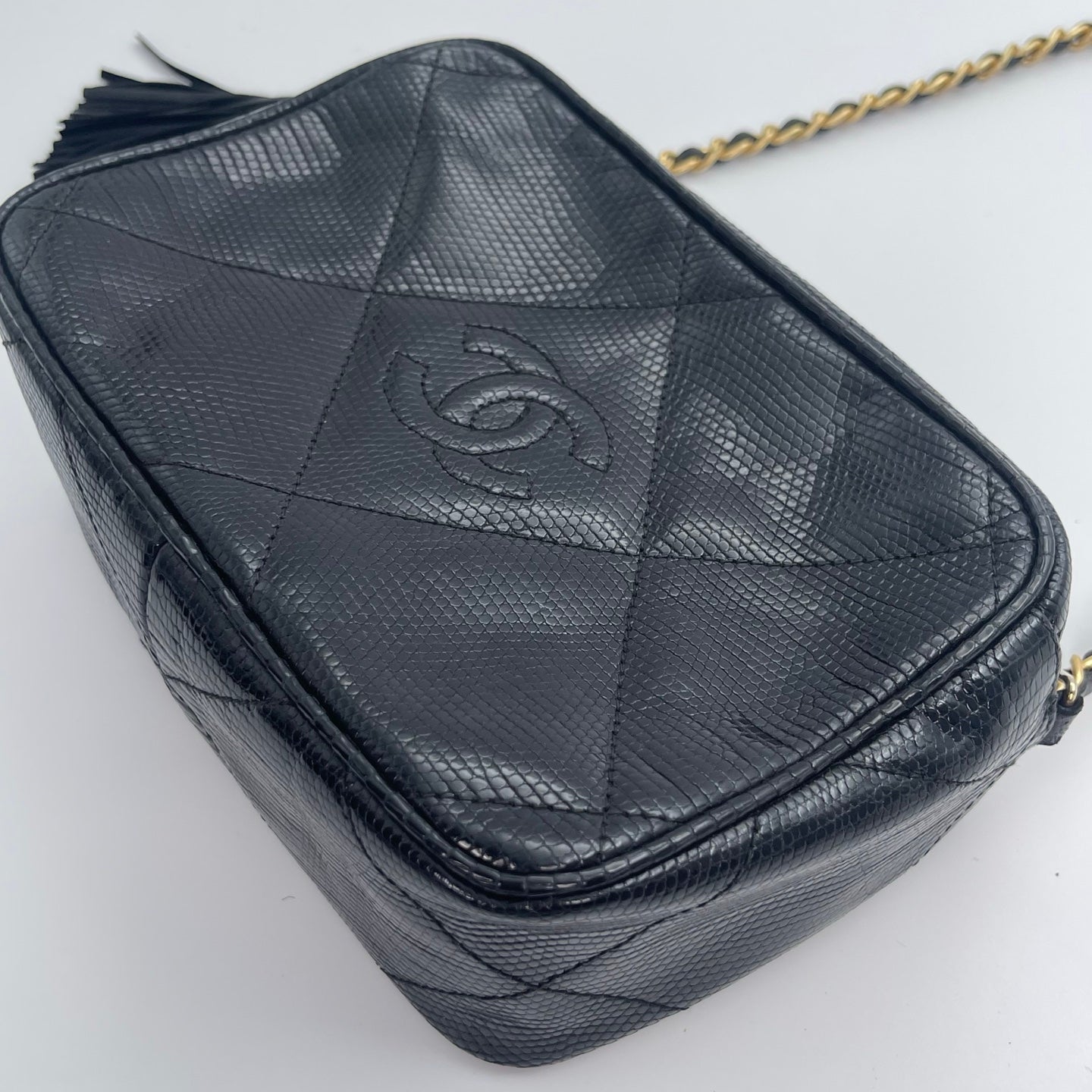 Chanel Camera Bag – Black Lizard Skin [Used]