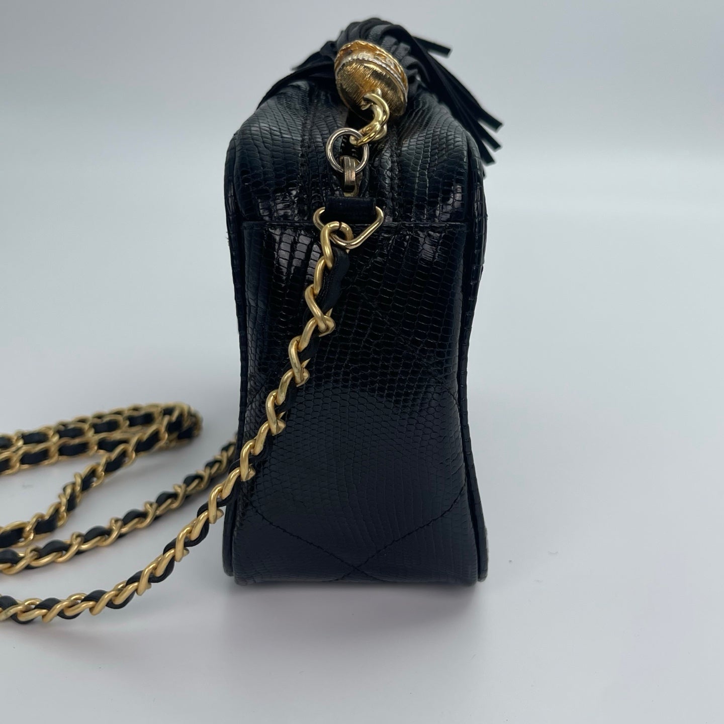 Chanel Camera Bag – Black Lizard Skin [Used]