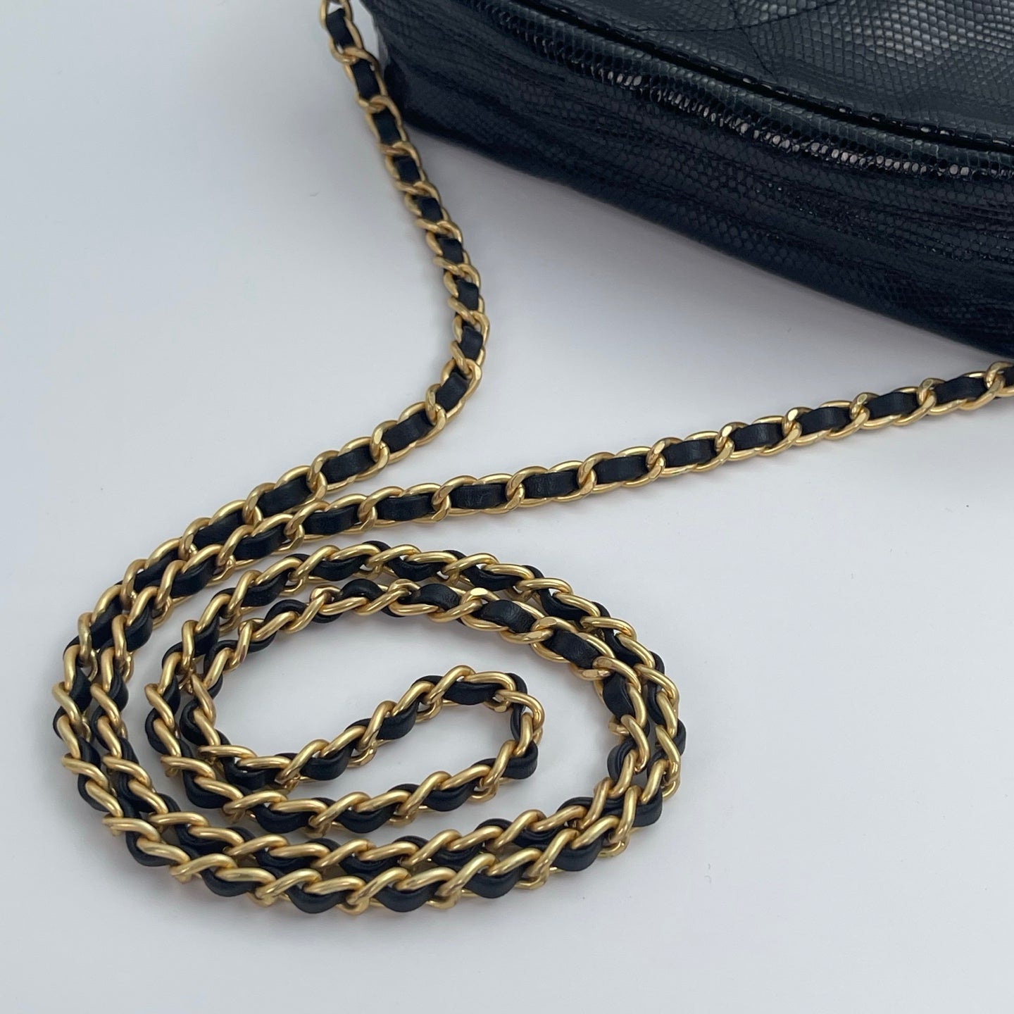 Chanel Camera Bag – Black Lizard Skin [Used]