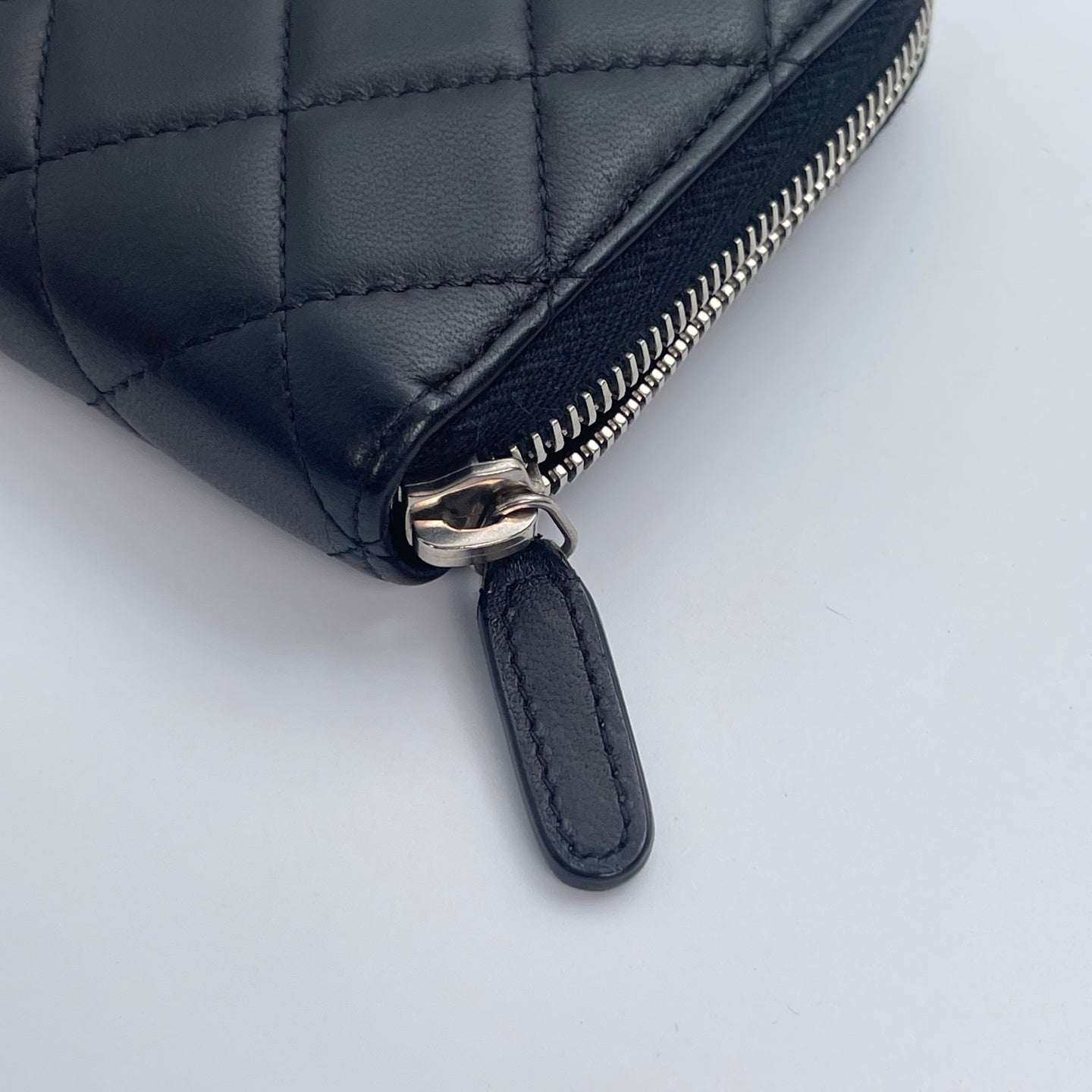 Chanel Matelassé Long Wallet – Black Lambskin [Used]