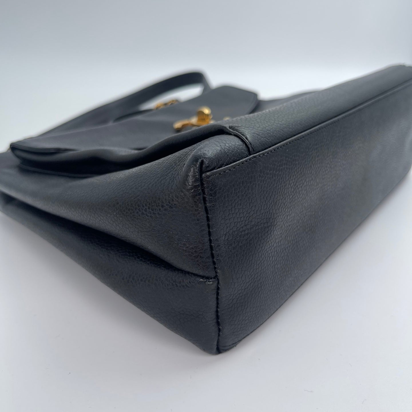 Chanel Black Caviar leather Shoulder Tote Bag [Used]
