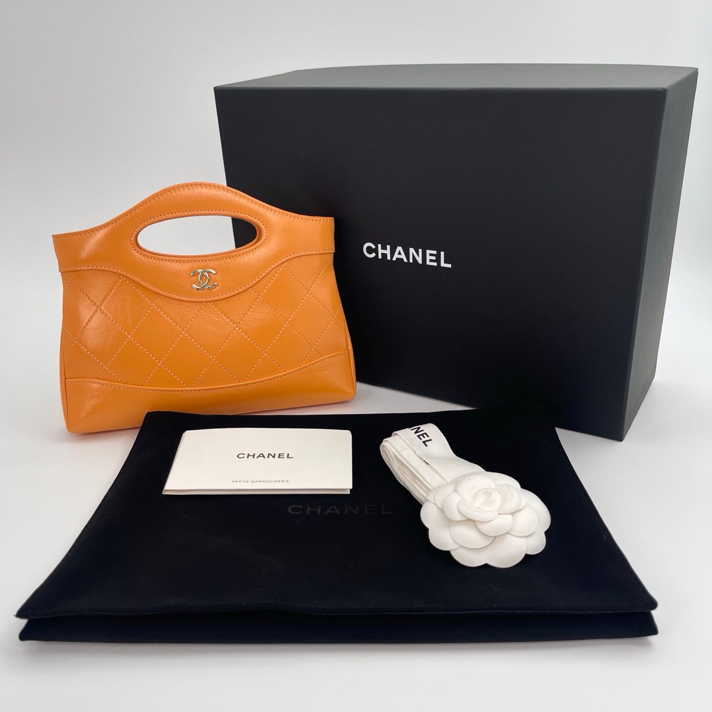 Chanel Orange Calfskin 31 Line Shoulder Bag [Used]