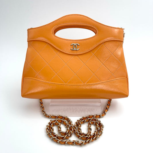 Chanel Orange Calfskin 31 Line Shoulder Bag [Used]