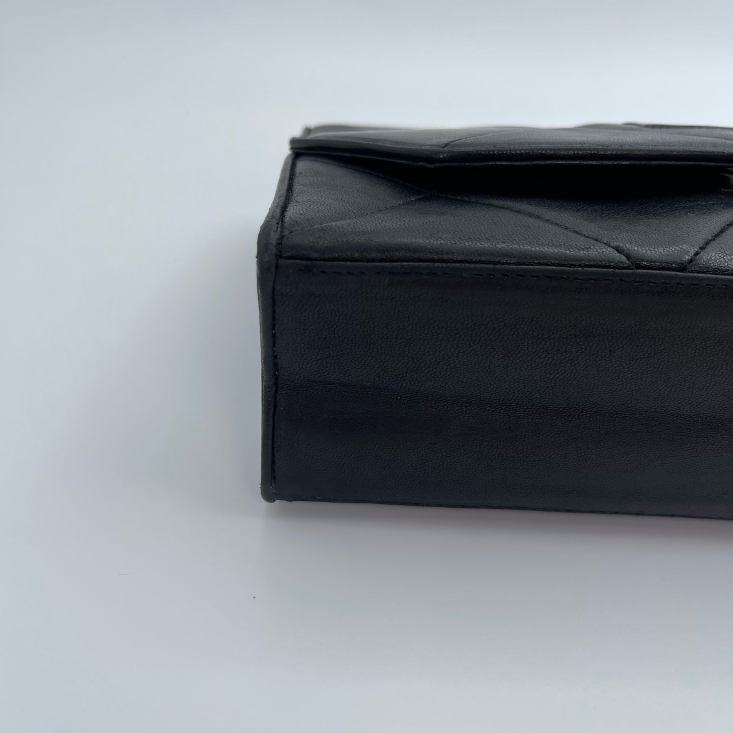 Chanel Black Lambskin Matelassé Coco Mark Chain Shoulder Bag [Used]