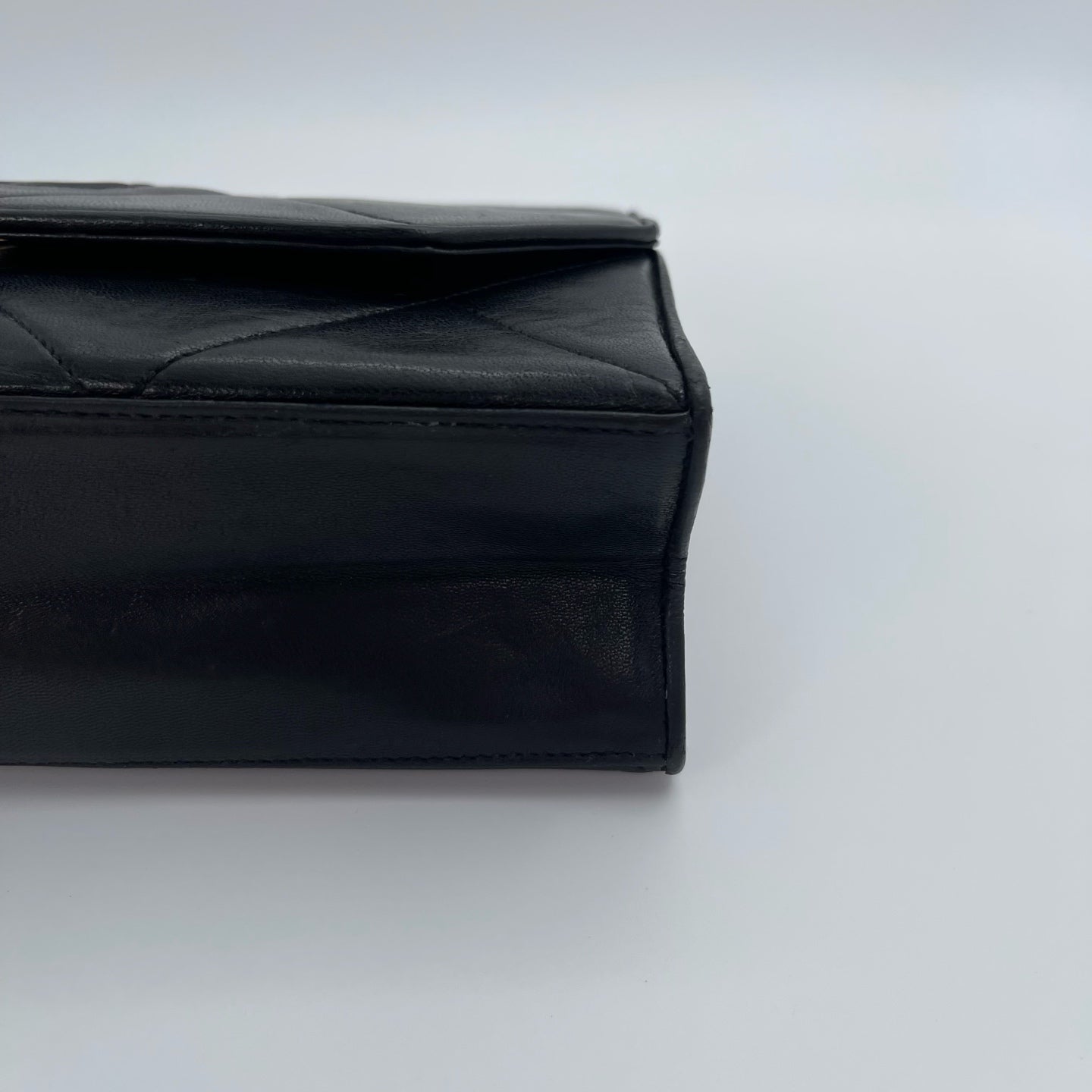 Chanel Black Lambskin Matelassé Coco Mark Chain Shoulder Bag [Used]