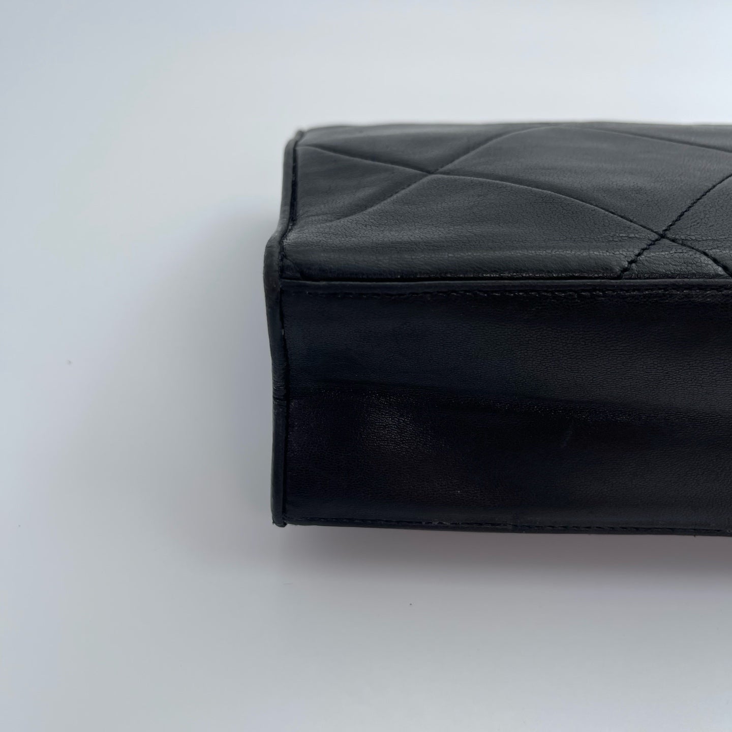 Chanel Black Lambskin Matelassé Coco Mark Chain Shoulder Bag [Used]