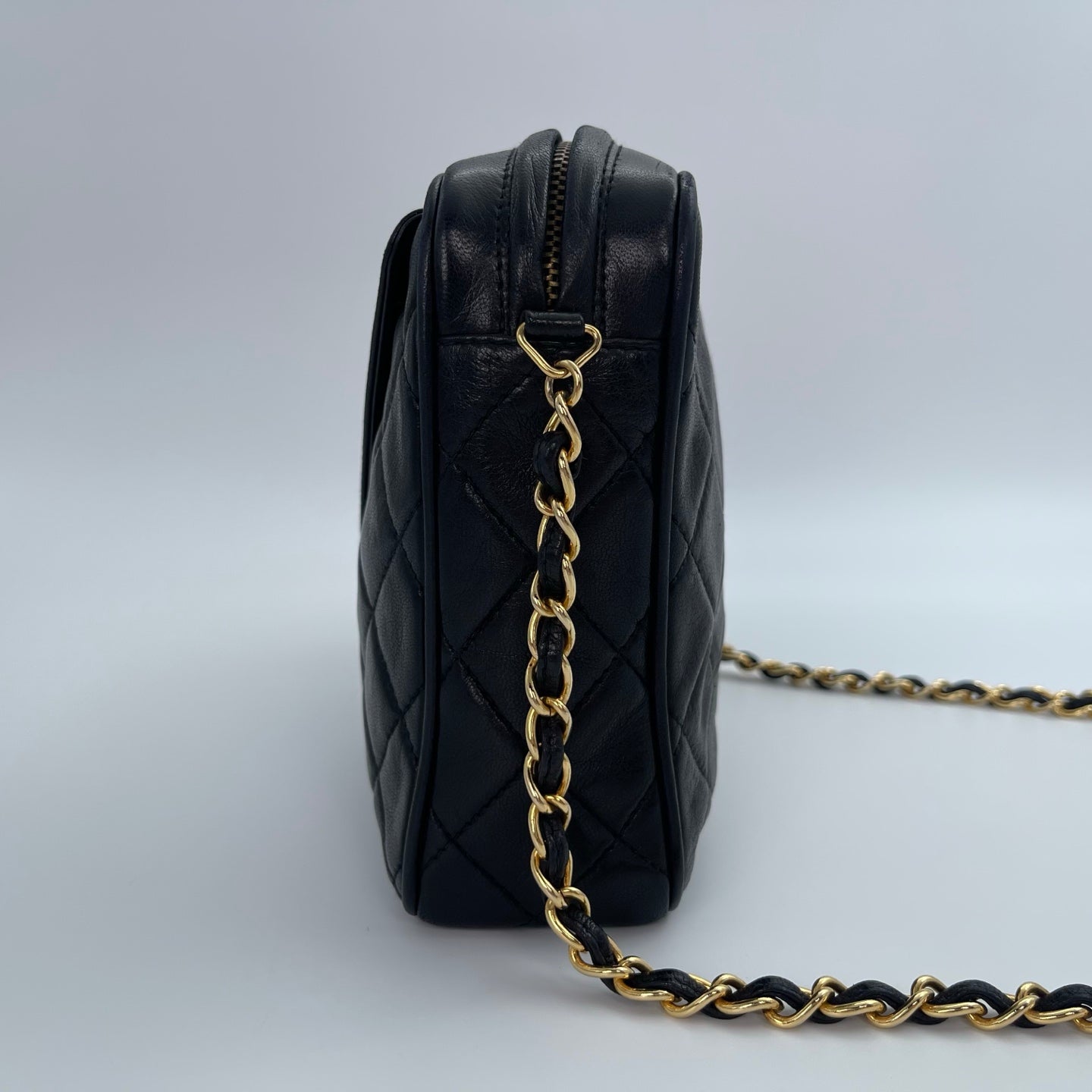 Chanel Black Lambskin Matelassé Fringe Chain Shoulder Bag [Used]