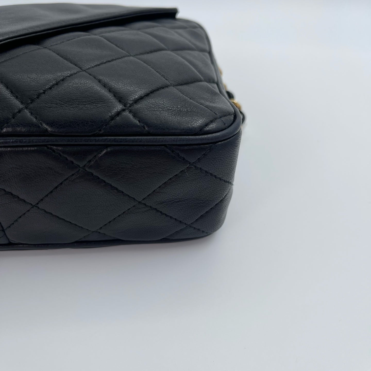 Chanel Black Lambskin Matelassé Fringe Chain Shoulder Bag [Used]