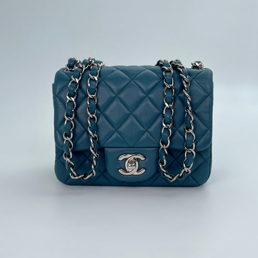 Chanel Dusty Blue Lambskin CF Mini Bag [used]