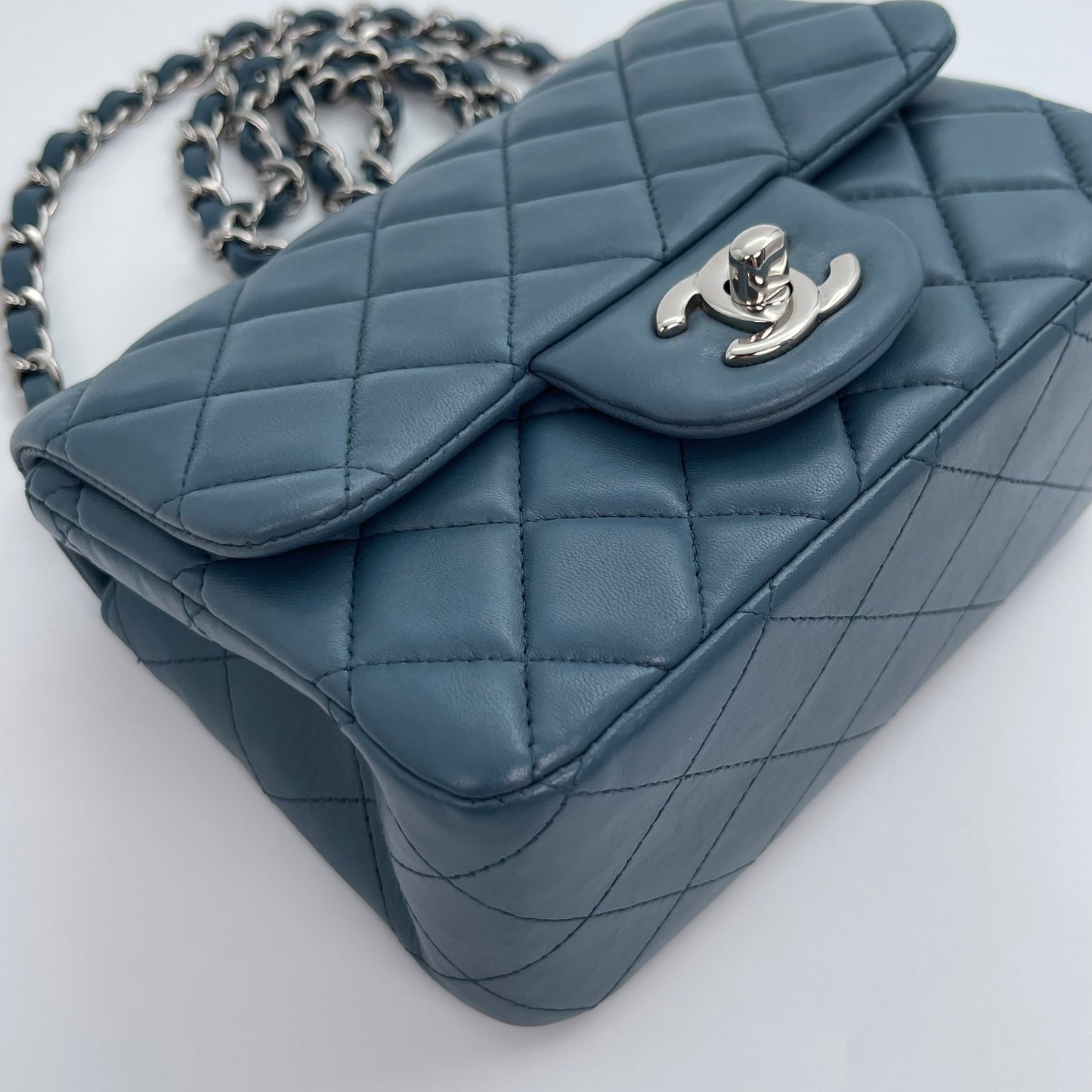 Chanel Dusty Blue Lambskin CF Mini Bag [used]
