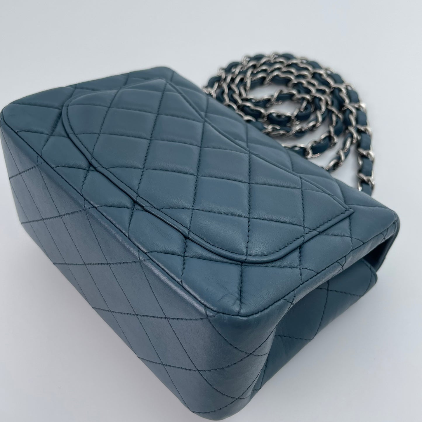 Chanel Dusty Blue Lambskin CF Mini Bag [used]