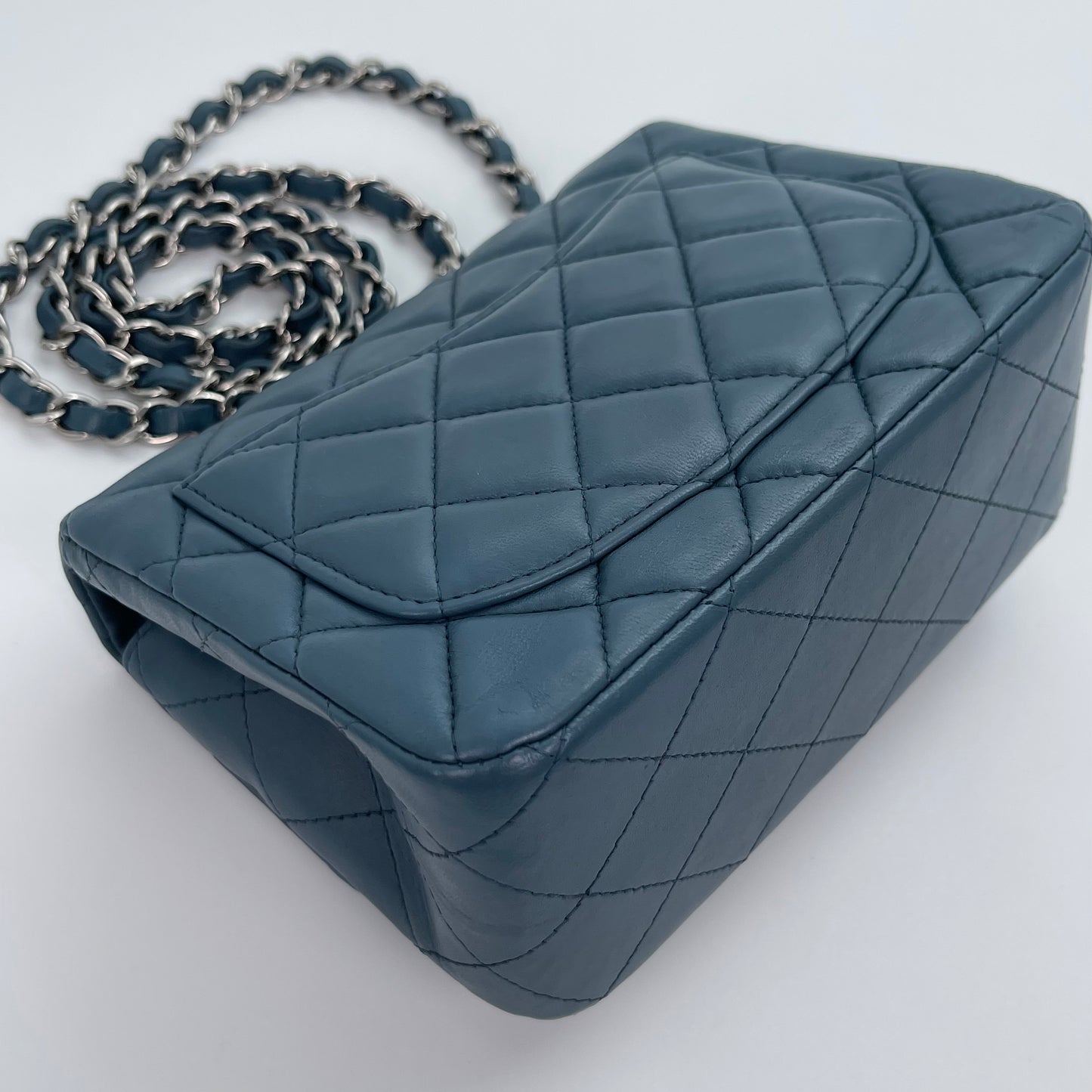 Chanel Dusty Blue Lambskin CF Mini Bag [used]