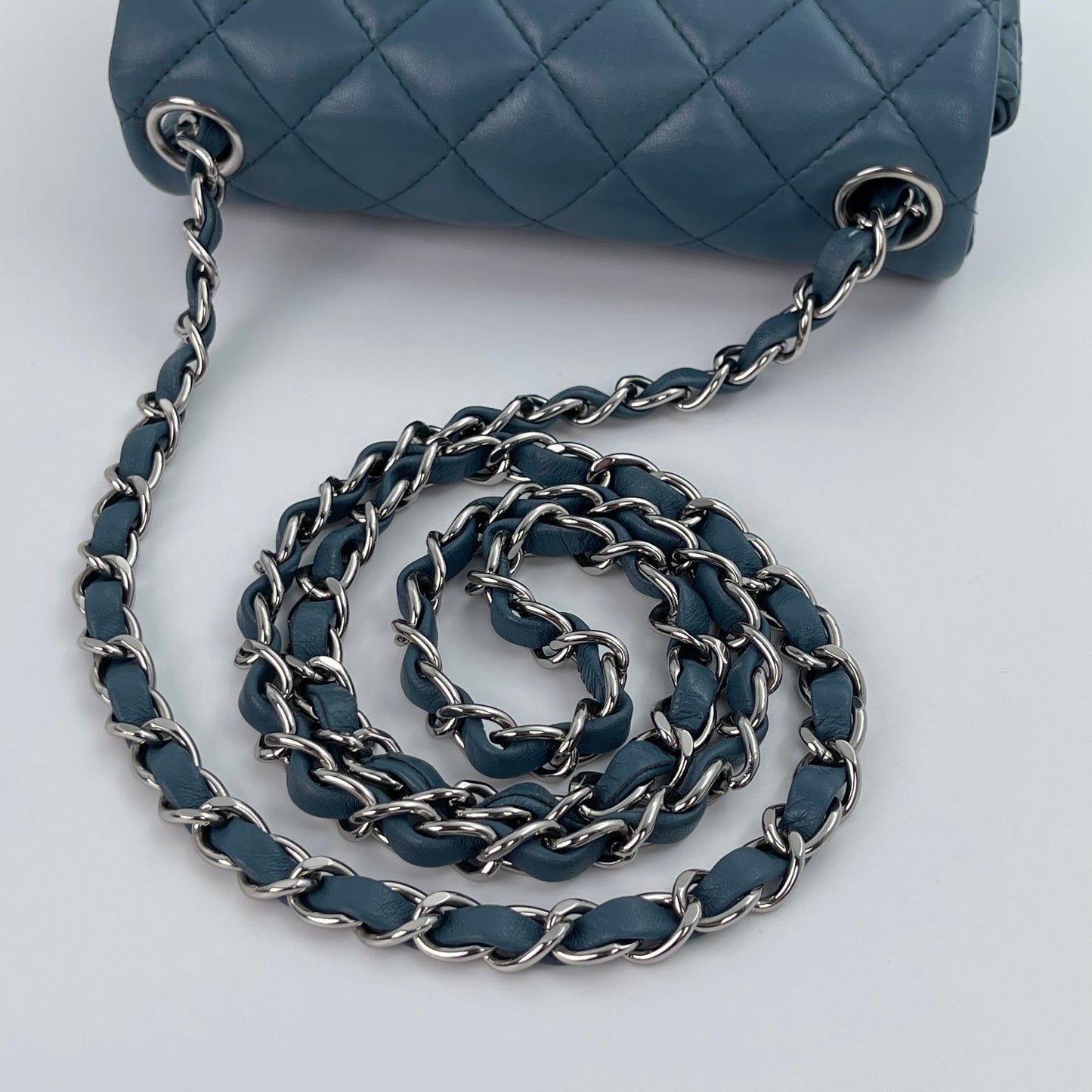 Chanel Dusty Blue Lambskin CF Mini Bag [used]