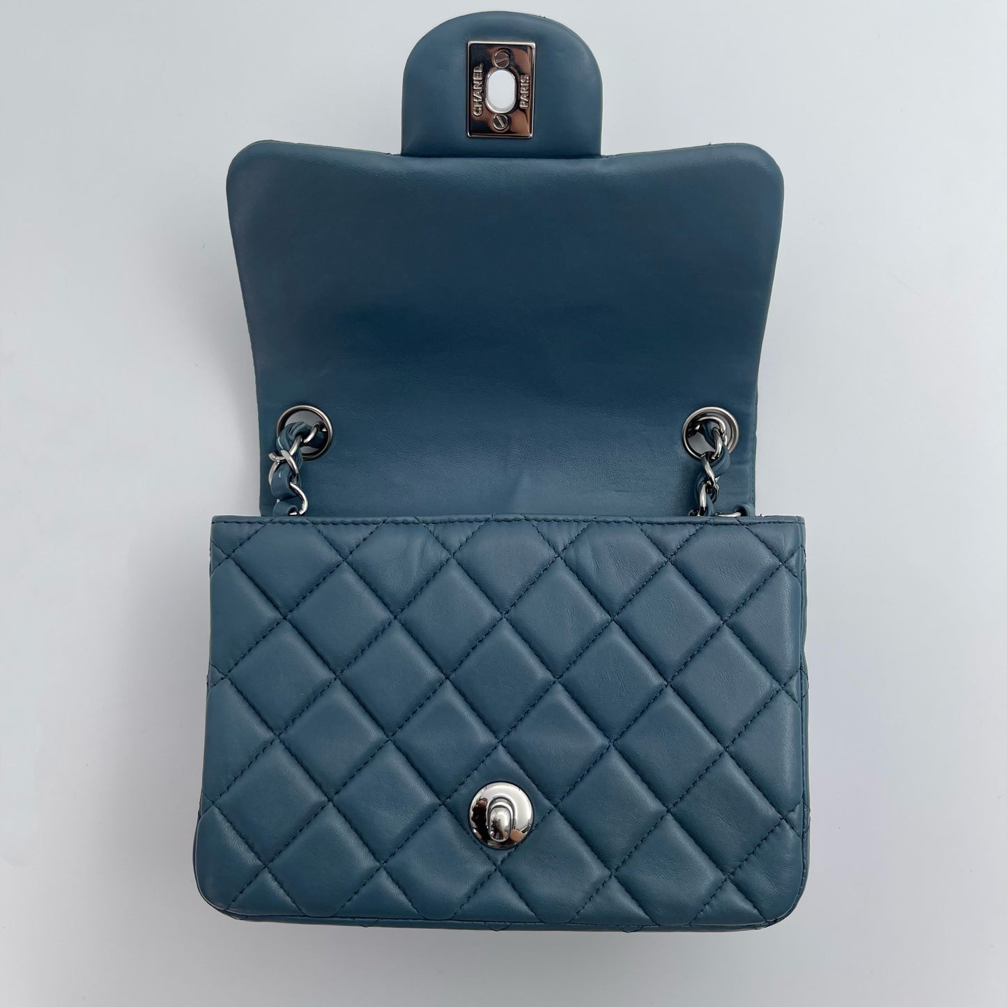 Chanel Dusty Blue Lambskin CF Mini Bag [used]