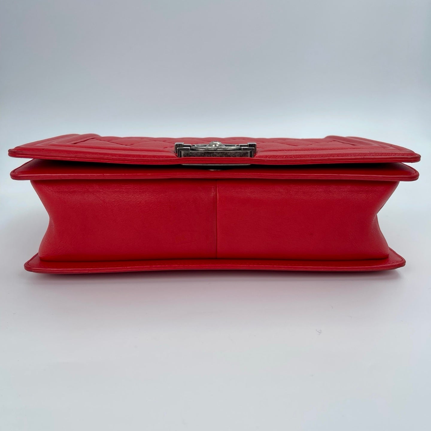 Chanel Le Boy Red Calfskin Flap Shoulder Bag [Used]