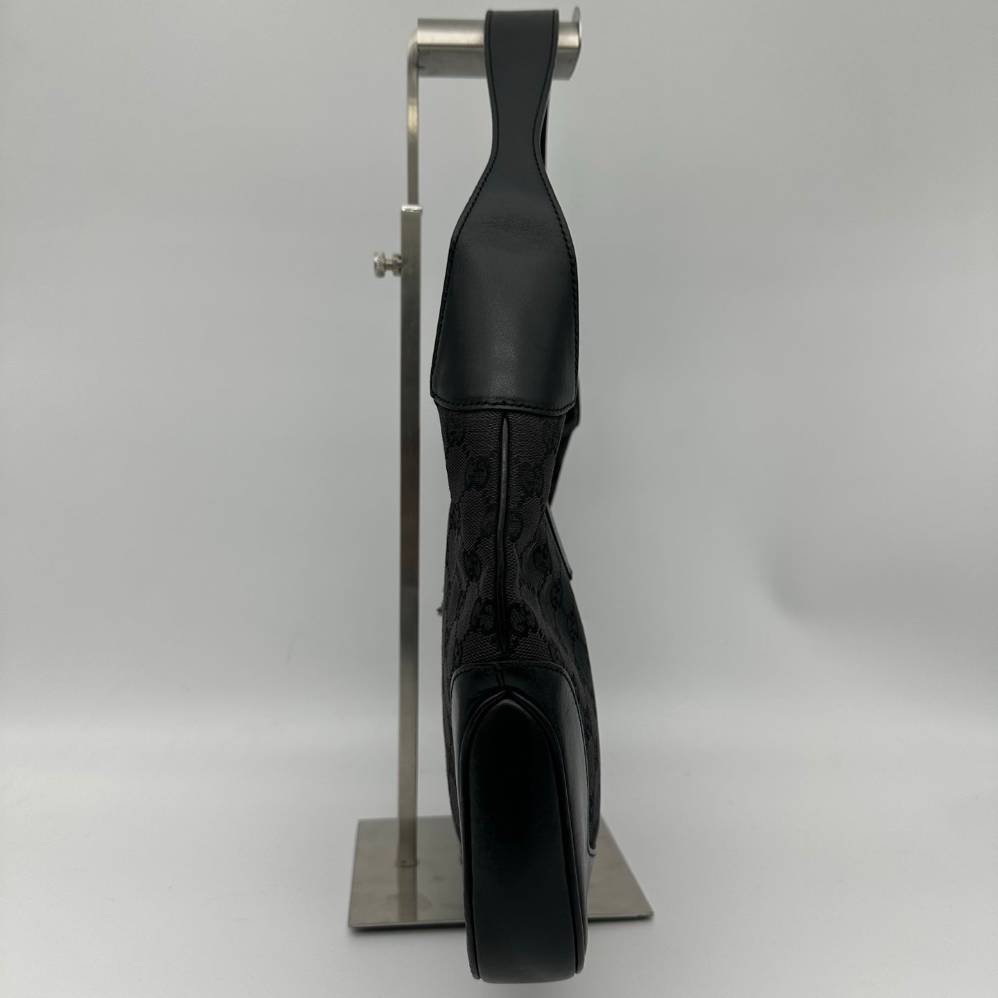 Gucci Black GG Canvas and Leather Medium Jackie Shoulder Bag [Used]