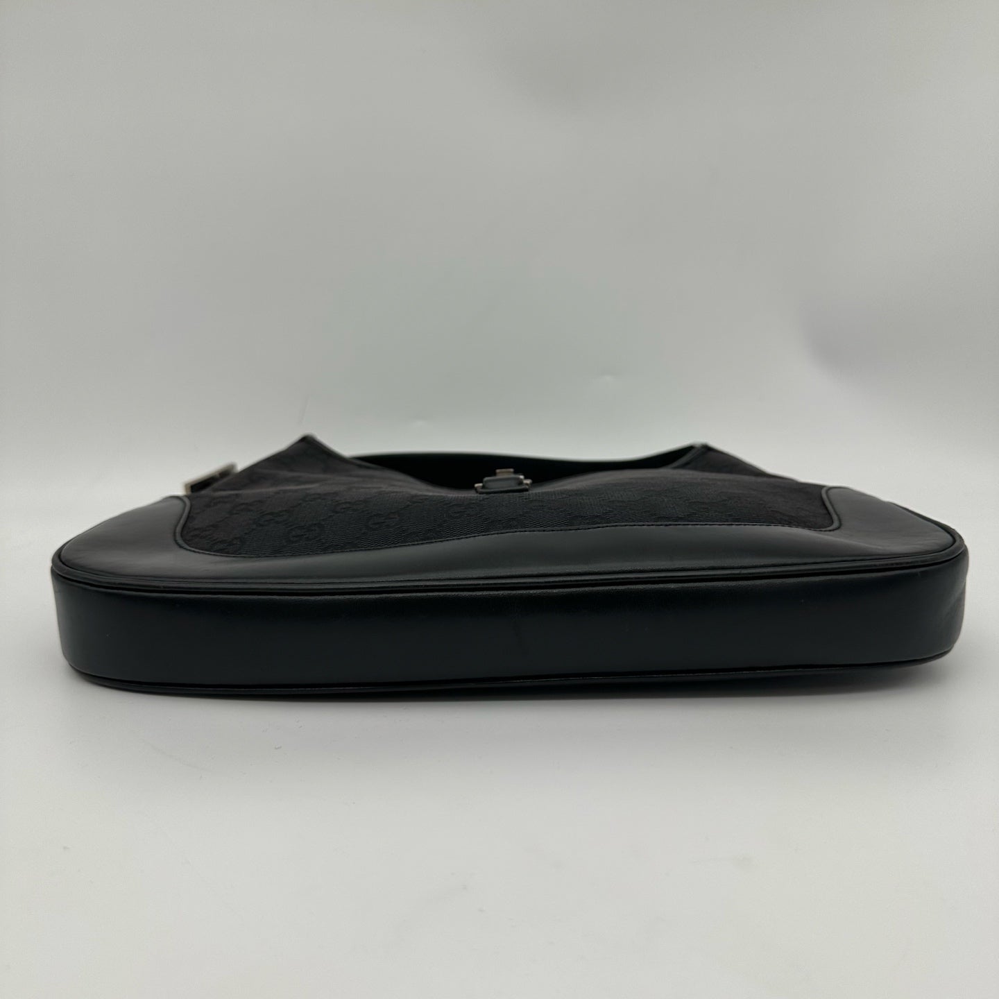 Gucci Black GG Canvas and Leather Medium Jackie Shoulder Bag [Used]