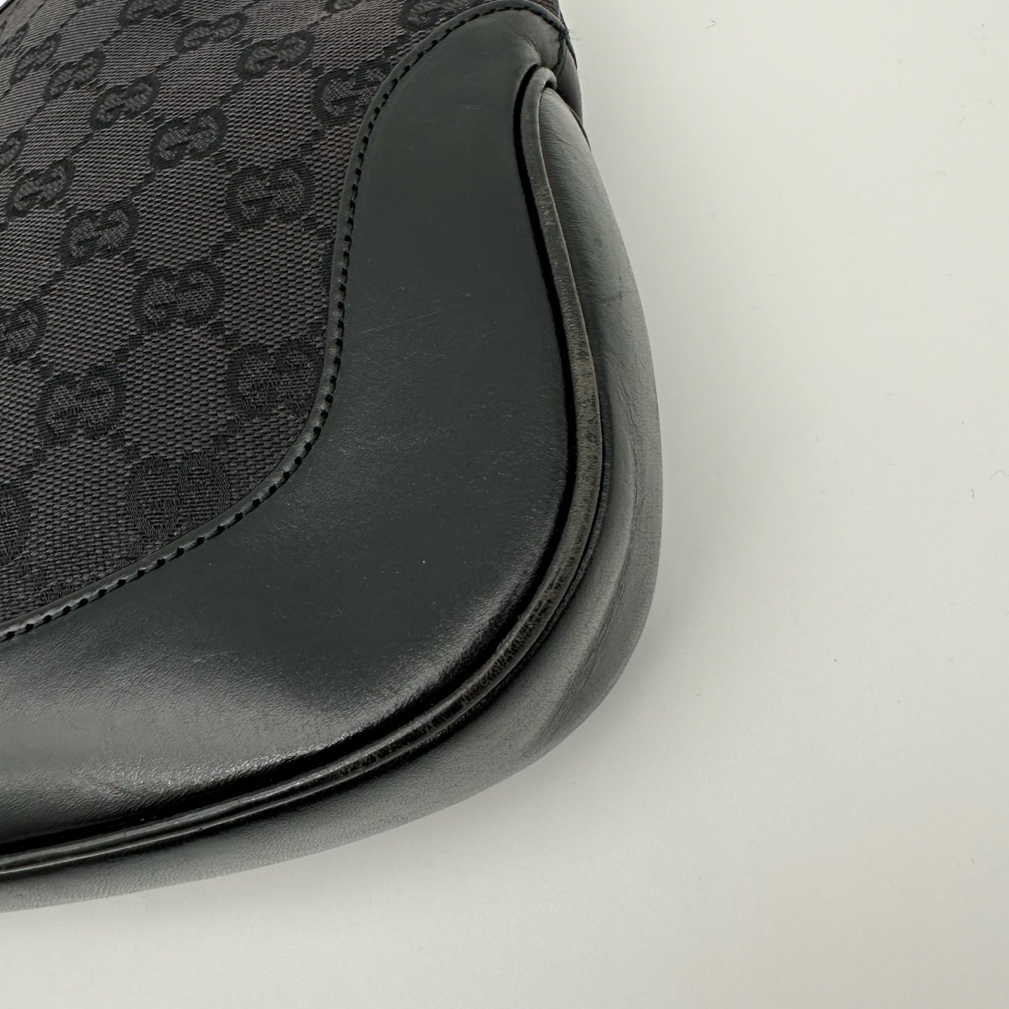 Gucci Black GG Canvas and Leather Medium Jackie Shoulder Bag [Used]